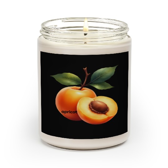 Apricot branch with green leaves Scented Candles