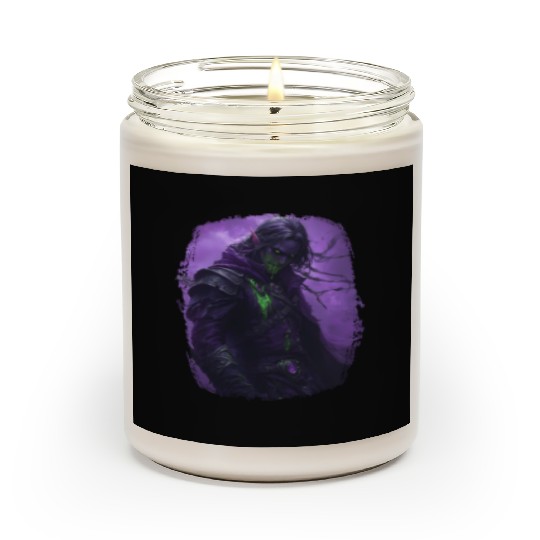 Dark Elf with Poison Magic and Purple Shadow Power Scented Candles