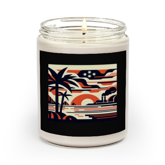 Twilight Palm & Factory Scene Scented Candles