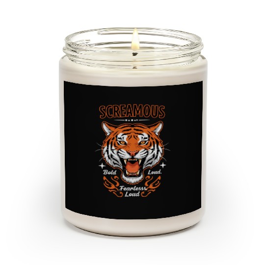 Bold, fearless, and loud tiger design Scented Candles