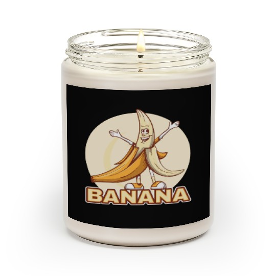 Playful Banana Character Illustration Scented Candles