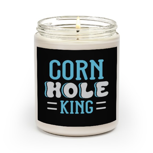 Cornhole King Distressed Badge Scented Candles