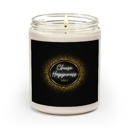 Choose Happiness Quote Design - Gold Luxury Gift Scented Candles