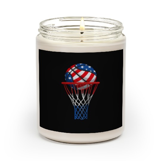 Basketball American Patriotic 4th Of July US Flag Scented Candles