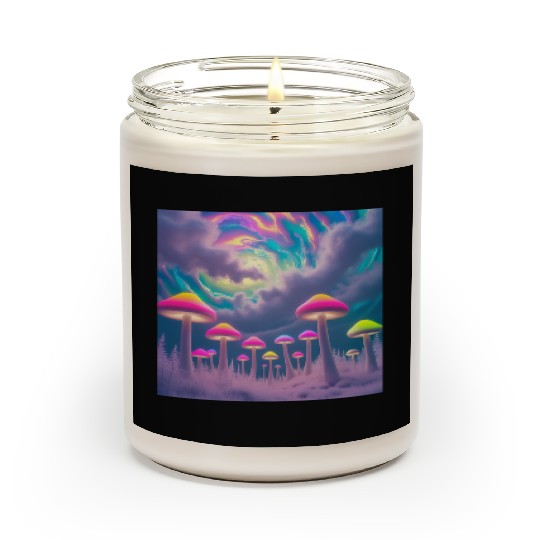 Neon Mushroom Forest – Psychedelic Minimalist Scented Candles