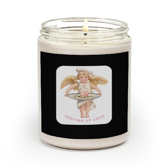 Chef Cook Valentine SERVING UP LOVE Cupid Angel Scented Candles