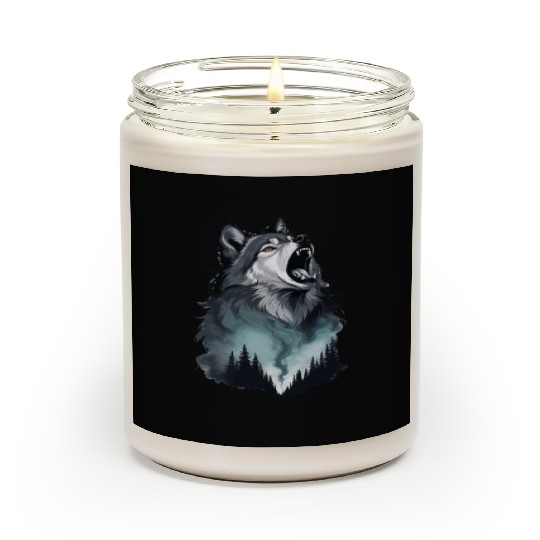 Howling Wolf Under the Northern Sky Scented Candles