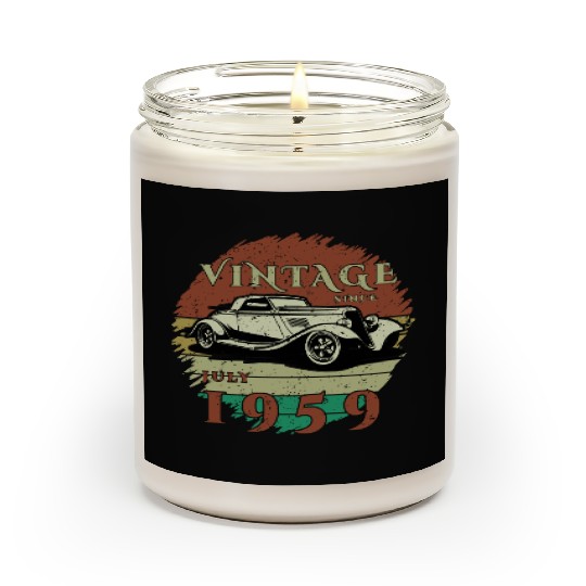 66th birthday Classic Car - Vintage since 07/1959 Scented Candles