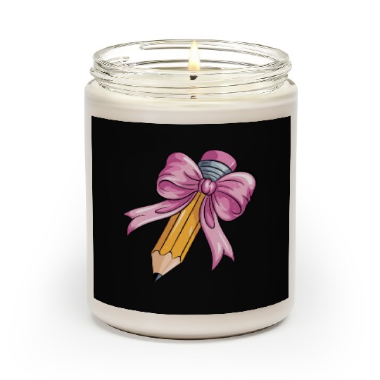 Teacher Coquette Bow Pencil Bow Scented Candles
