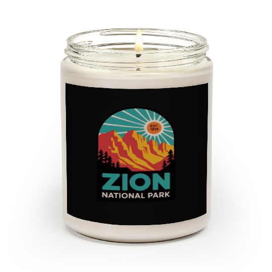Zion National Park Retro Sunset Art Scented Candles