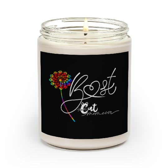 Best Cat Mom Ever Sunflower Mother's Day Cat Lover Scented Candles