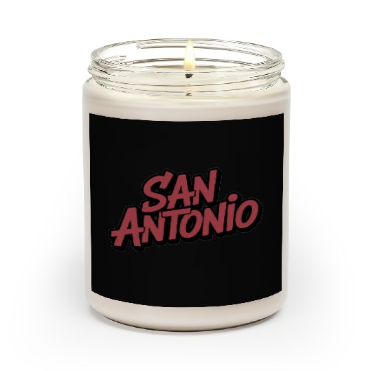 San Antonio Text Design Scented Candles
