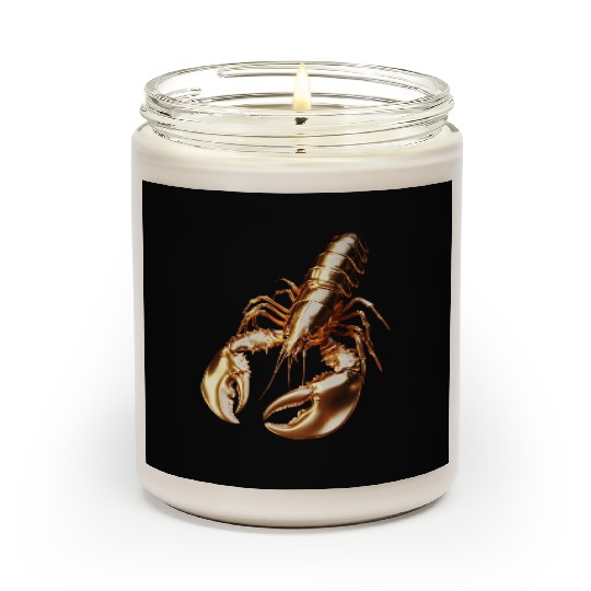 Golden Lobster – Elegant 3D Sea Animal Art Scented Candles