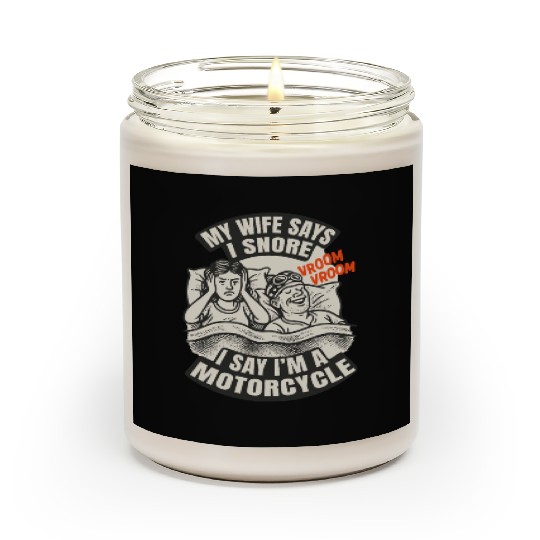 Snoring Husband Joke – Motorcycle Sound Humor Scented Candles