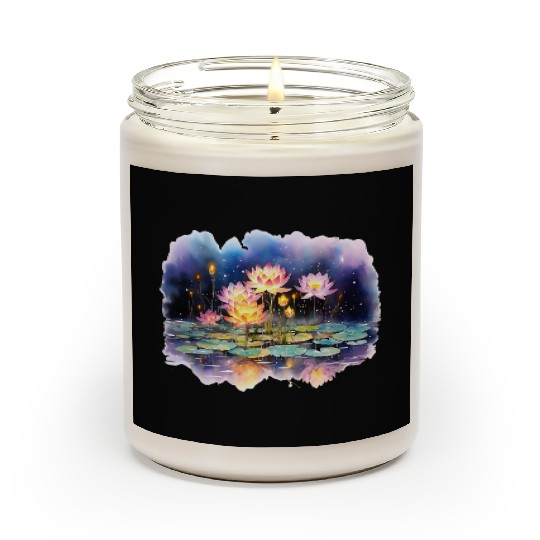 Retro Zen Lotus Firefly Night Scented Candles