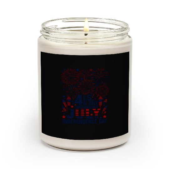 US independance day fireworks square design Scented Candles