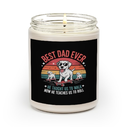 Best Dog Dad Ever Skateboarding Puppy Lover Scented Candles