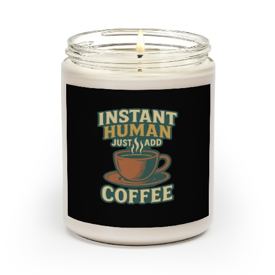 Instant Human Coffee Illustration Scented Candles