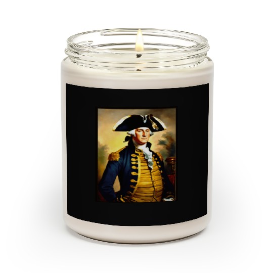 George Washington in revolutionary bttlefield a Scented Candles