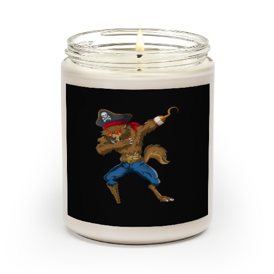 Dabbing Werewolf Pirate Halloween Pirate Scented Candles