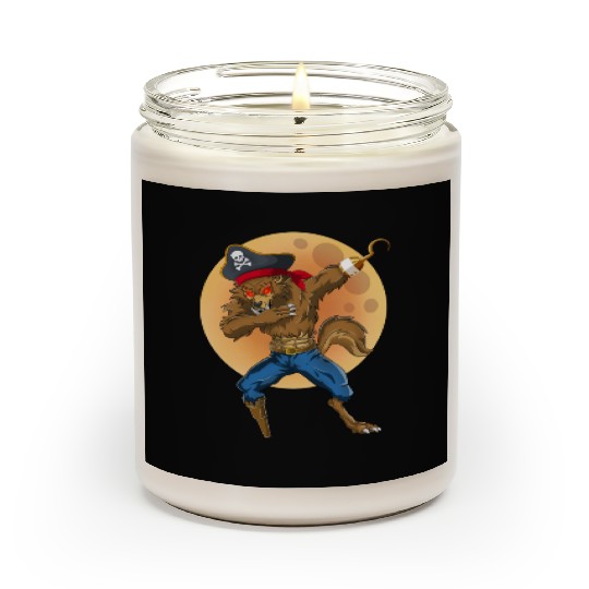 Dabbing Werewolf Pirate Halloween Pirate Scented Candles