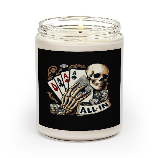 Casino Cards Gambling Skeleton Hand Gothic Scented Candles