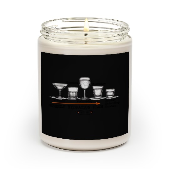 Funny Drinking Schedule Cocktail Humor Gift Scented Candles