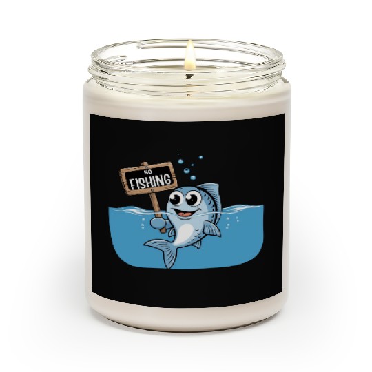 No Fishing – Cartoon Fish Joke Scented Candles