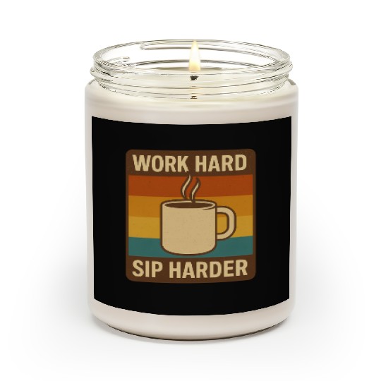 Retro Coffee Motivational Design Scented Candles