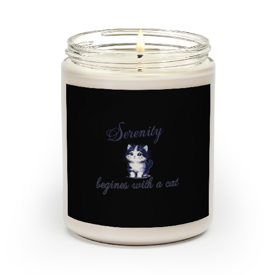 Serenity Begins with a Cat – Peaceful Kitty Quote Scented Candles