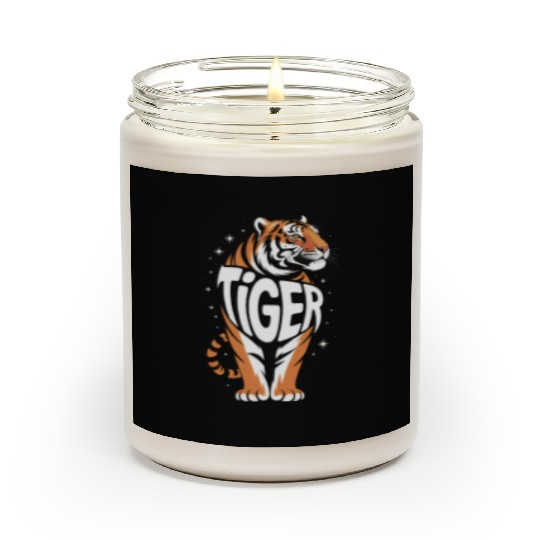 Bold Tiger Typo Illustration Scented Candles