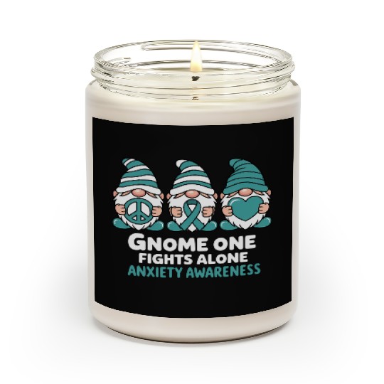 Anxiety Awareness Gnome One Fights Alone Wear Scented Candles