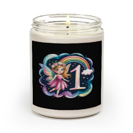 Magical Rainbow Fairy Elf 1st Birthday Girl Scented Candles