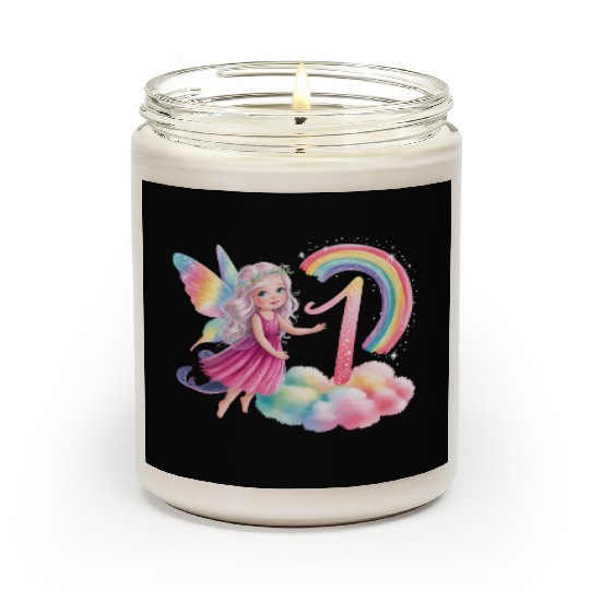 Magical Rainbow Fairy Elf 1st Birthday Girl Scented Candles
