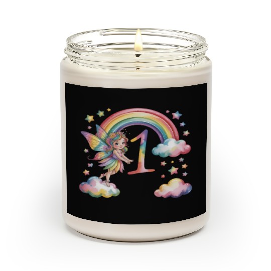 Magical Rainbow Fairy Elf 1st Birthday Girl Scented Candles