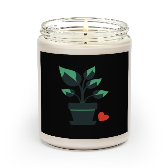Potted Plant Heart Icon Scented Candles