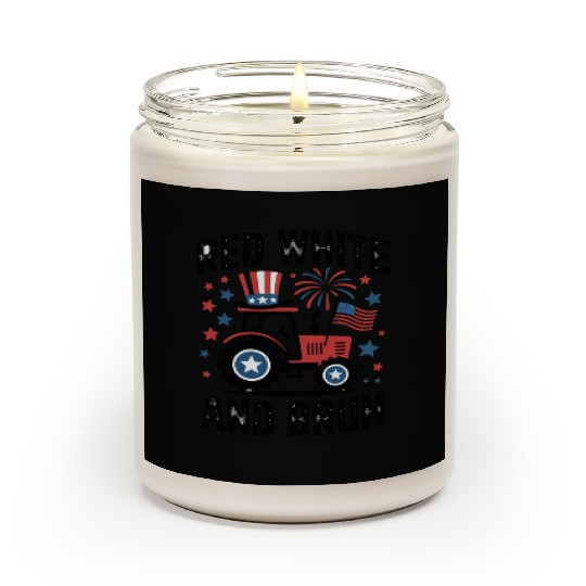 Red White and Bruh Patriotic Tractor Scented Candles