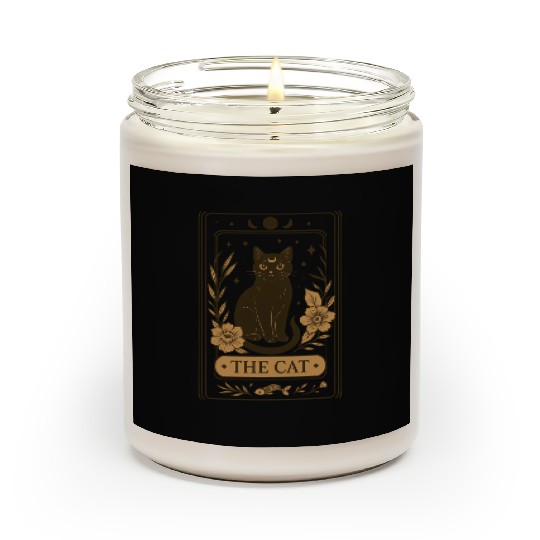 The Cat Tarot Card, Mystical Black Cat, Celestial Scented Candles