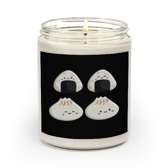 Onigiri and dumpling face character Scented Candles