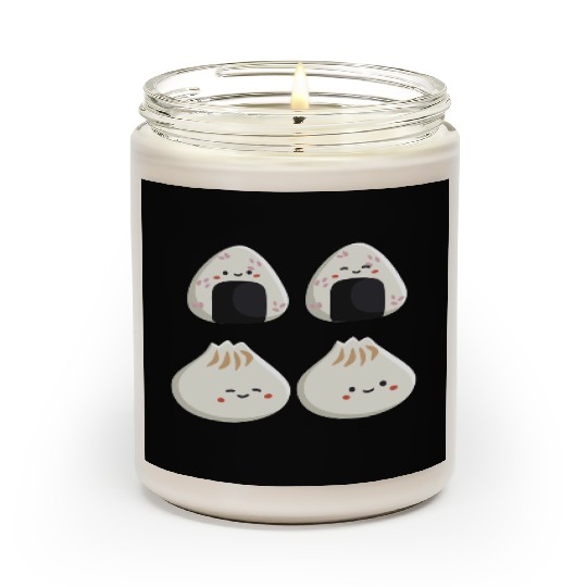Onigiri and dumpling face character Scented Candles