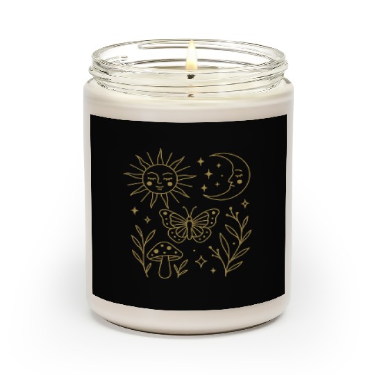 Celestial Magic Moon and Sun Doodle Scented Candles