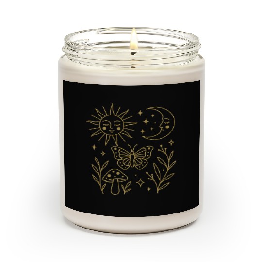 Celestial Magic Moon and Sun Doodle Scented Candles