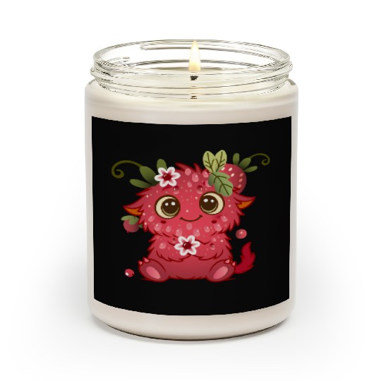 Cute Monster in Raspberry Design Scented Candles