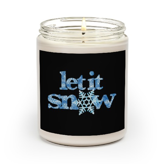 LET IT SNOW blue snowflakes winter wonderland xmas Scented Candles