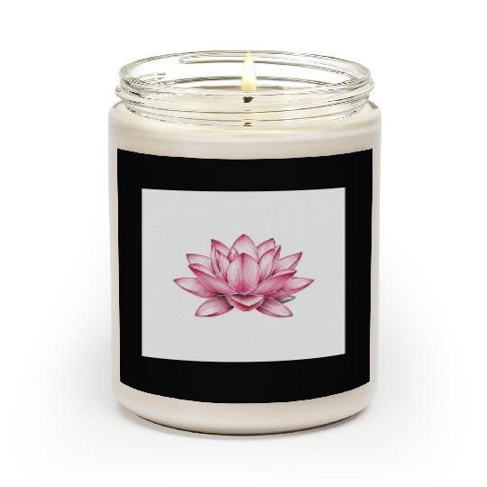 Elegant Pink Lotus Floral Scented Candles