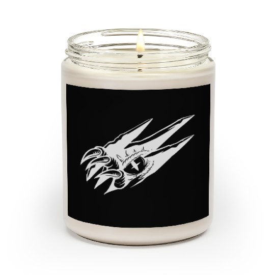 Dragon Eye Claw Rip White Outline Scented Candles