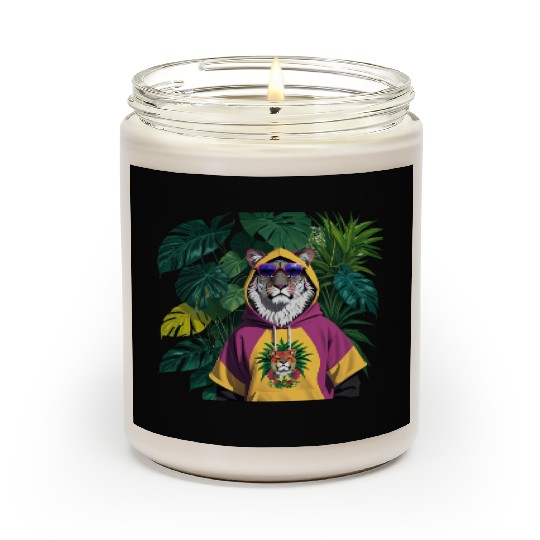 Tropical Lion Scented Candles with Jungle Motif