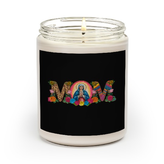 Floral Mom Mother Mary Leopard Rainbow Scented Candles