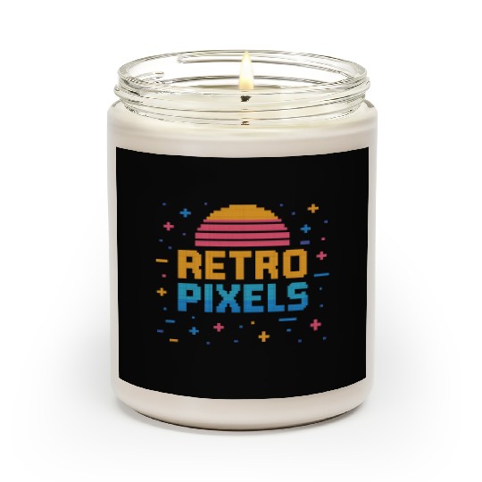 Retro Pixels – Neon 8-Bit Sunset Vibes Scented Candles