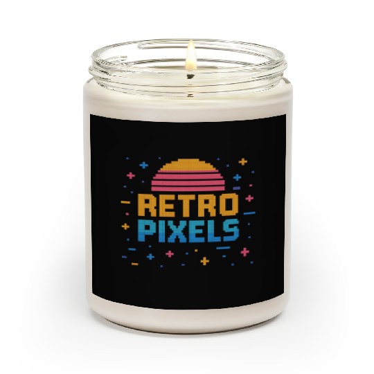 Retro Pixels – Neon 8-Bit Sunset Vibes Scented Candles
